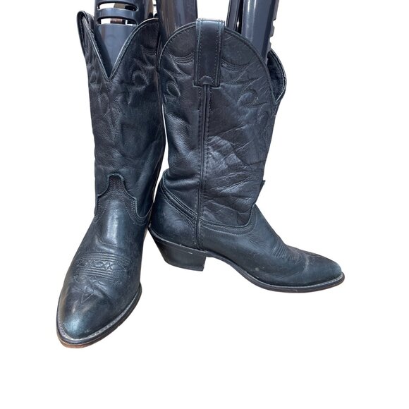 Laredo Shoes - Laredo Womans Black Leather Mid Calf Western Boots Sz 7M SKU 9517